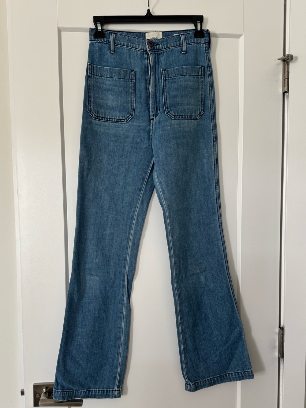 Doen Medium Blue High-Rise Flare Jeans